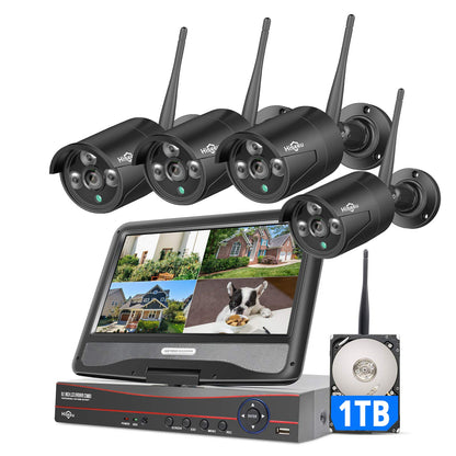 Hiseeu Wireless Pro WiFi Security Camera System, 16CH 4K NVR Kit, Plug-in Powered 12Pcs 5MP CCTV Home Security Camera System for Indoor/Outdoor, Night Vision, Waterproof, Motion Detection, 3TB HDD