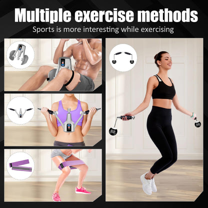 FJFQXY Kegel Trainer, Multi-Function 132 lbs Resistance Pelvic Floor Exercise Devices with Thigh Straps, Handles, Resistance Bands and Jump Rope, Kegel Trainer Hip Leg Toner Inner Kegel Exerciser
