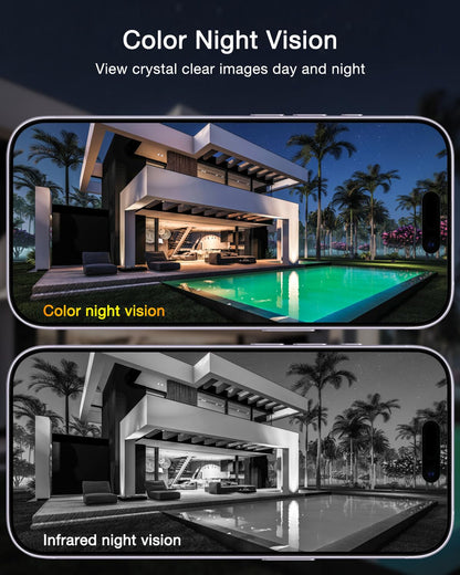 ANRAN Dual-Lens Solar Security Camera, 3MP Wireless Outdoor Camera for Home Security, 100% Wire-Free with Solar Panel, Color Night Vision, Motion Detection, 2.4GHz WiFi, IP66 Weatherproof
