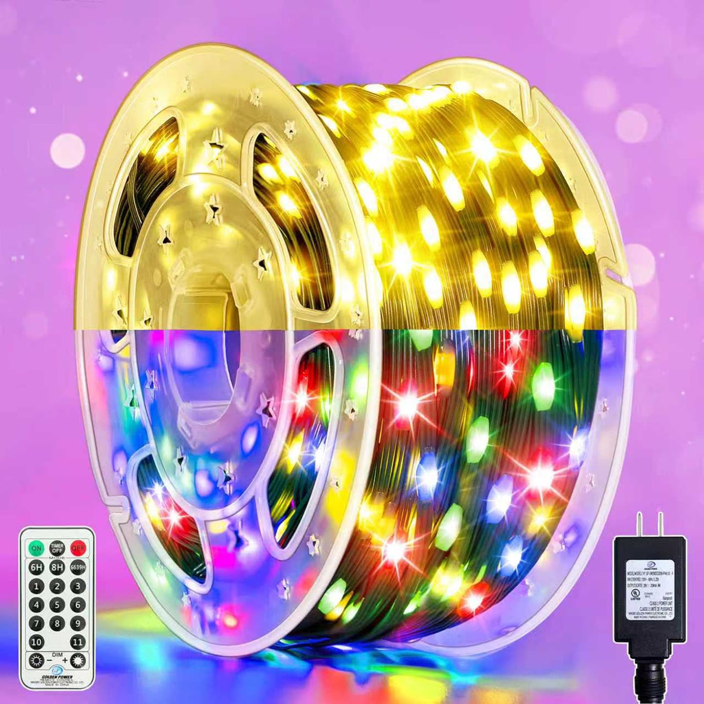 Soagrc 264FT 800LEDs Outdoor String Lights Plug in IP67 Waterproof Twinkle Lights with Remote 11 Modes Dimmable Warm White and Multicolor Color Changing for Backyard Summer Wedding Party Christmas