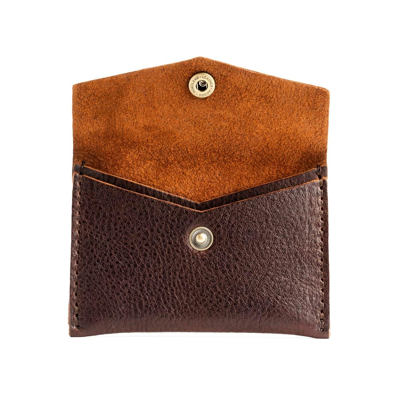 Portland Leather Goods Mini Envelope Wallet for Women – Handmade from the Finest Full-Grain Hides – Features Two Interior Pockets with Secure Snap Closure – Coldbrew