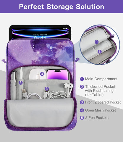 MoKo 15 Inch Laptop Sleeve Bag Fits MacBook Air 15" M2 2023, MacBook Pro 14" M2 2023, Galaxy Tab S9 Utra 14.6" 2023, Handle Carrying Case with Shoulder Strap, Indigo