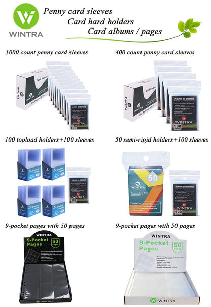 WINTRA Premium 360 Pockets Black Zippered Playing Card Binder - Sturdy Trading Card Holder Album ，9 Pocket Side Loading Card Folder with 20 Sheet Sleeves for Trading and Sports Cards