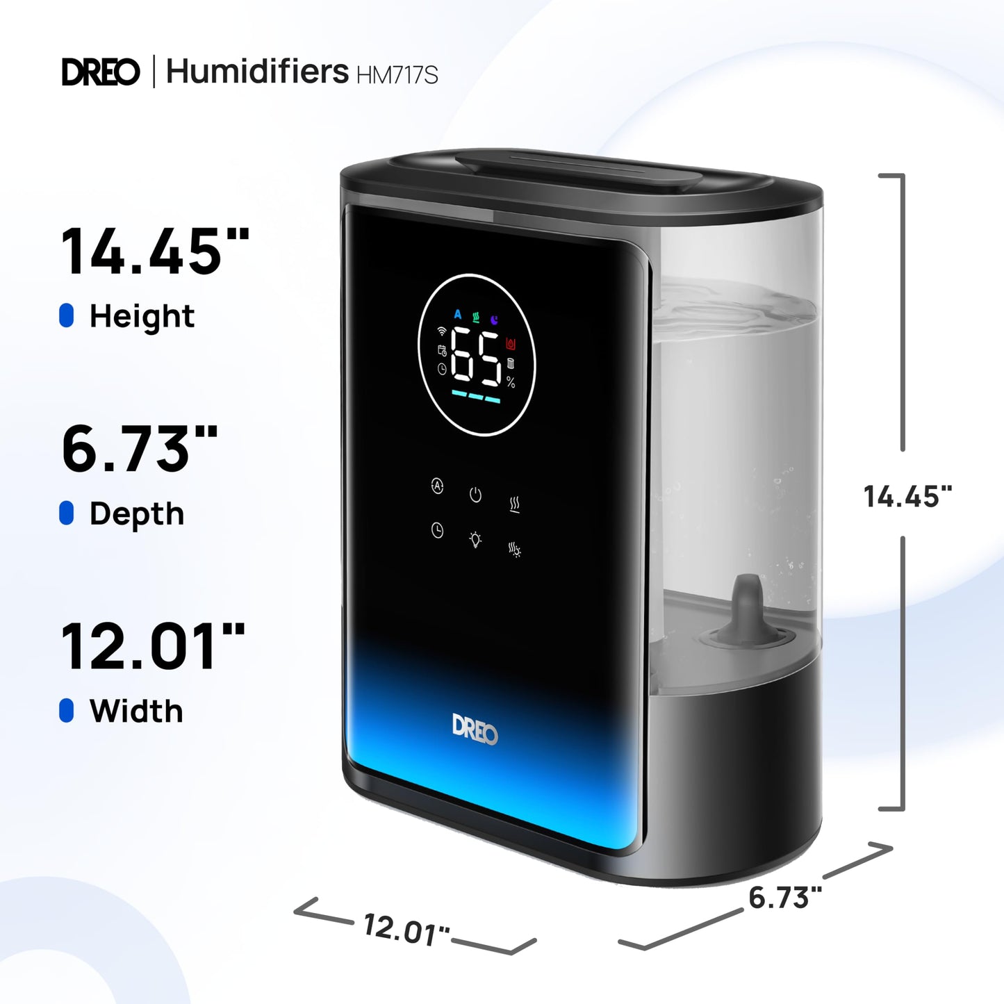 Dreo 8L Smart Humidifier Large Room 600ft², HM717S, 80H Runtime Supersized Warm and Cool Mist Humidifiers for Bedroom Baby, 28dB Quiet Air Humidifier for Plants Indoor, Home, Whole House, Silver