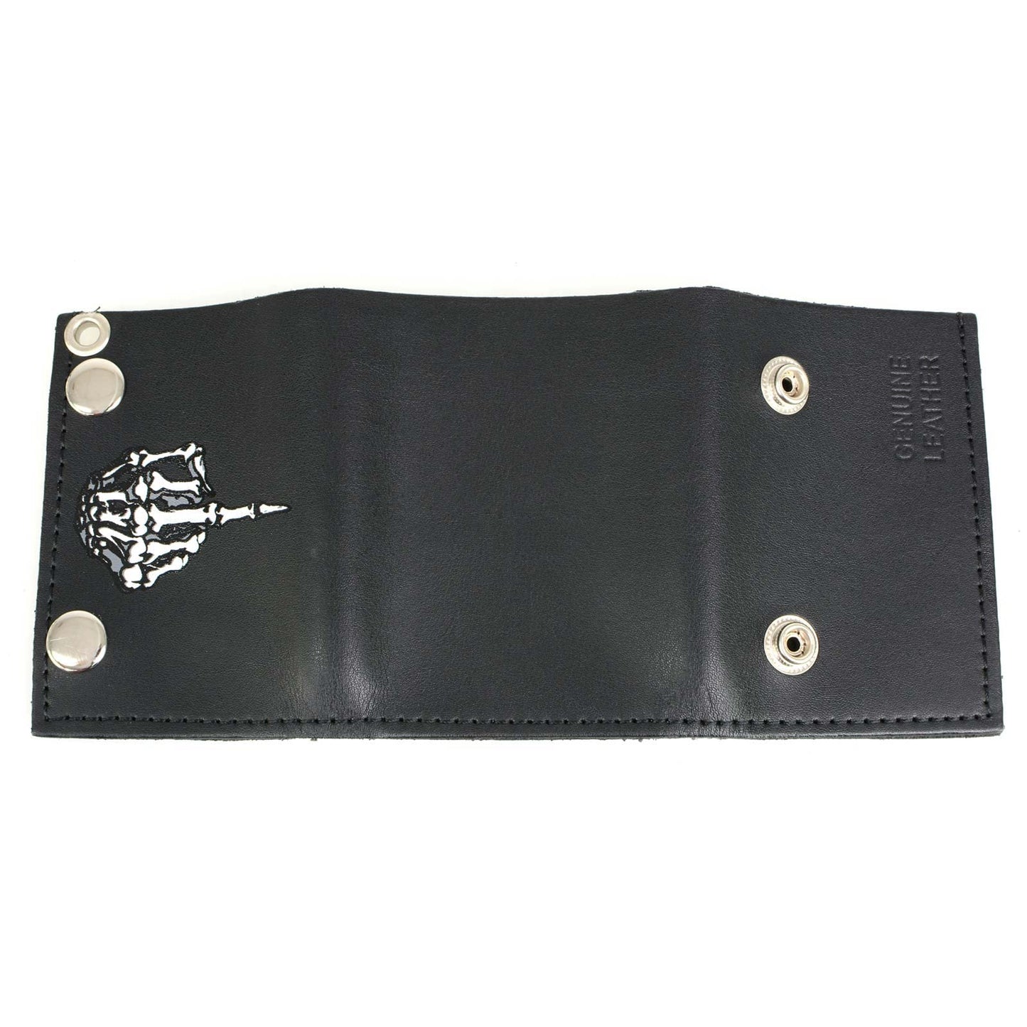 Milwaukee Leather Men's Genuine Leather Tri-Fold Biker Wallet w/Anti-Theft Stainless Steel Chain - 4 Inch