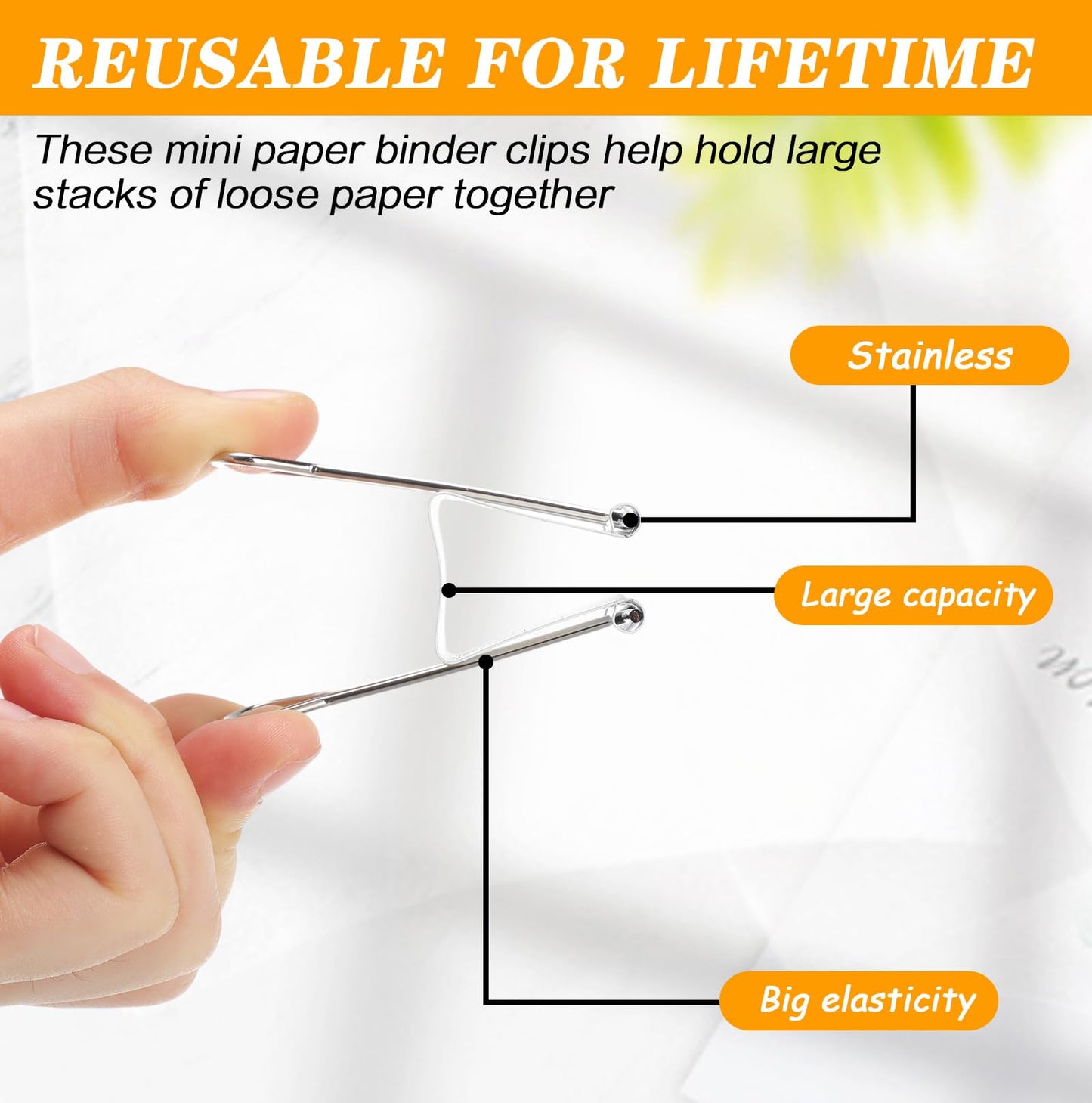 Jetec 200 Pcs Extra Large Binder Clips Bulk 2 Inch Metal Jumbo Binder Clips Office Supplies White Paper Clamps for Teachers Students Office Business Supplies