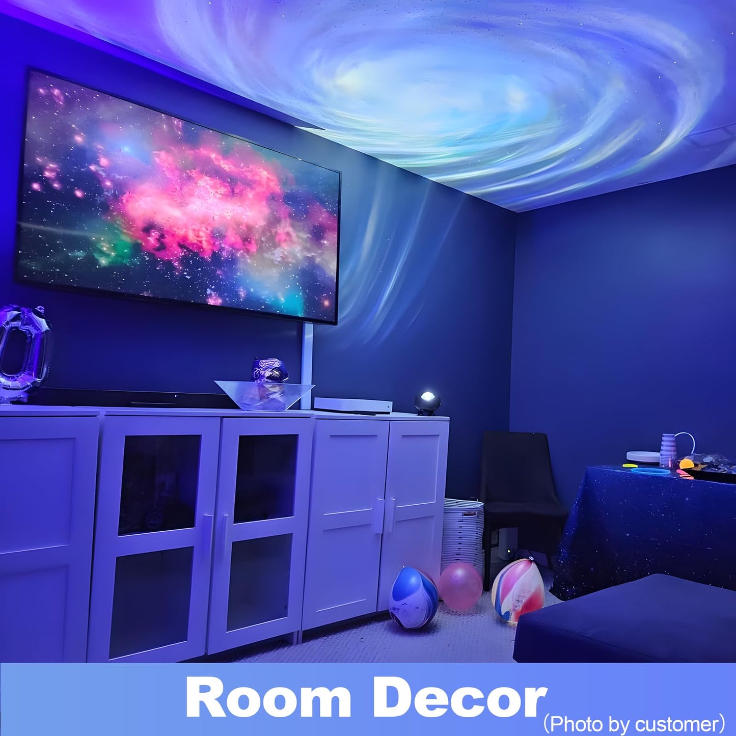 Larger Coverage Area Galaxy Projector,with Changing Galaxy Shapes Star Projector,Night Light with Bluetooth Speaker,White Noise,Teen Girl Gifts Trendy Stuff, Star Lights for Ceiling,Bedroom Decor