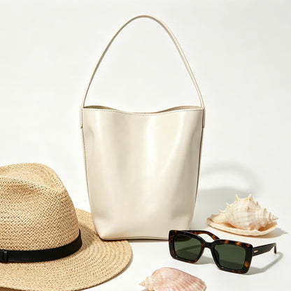 Bucket Bags for Women,Glossy Leather Bucket Purse,Small Tote handbag for Work Travel Daily