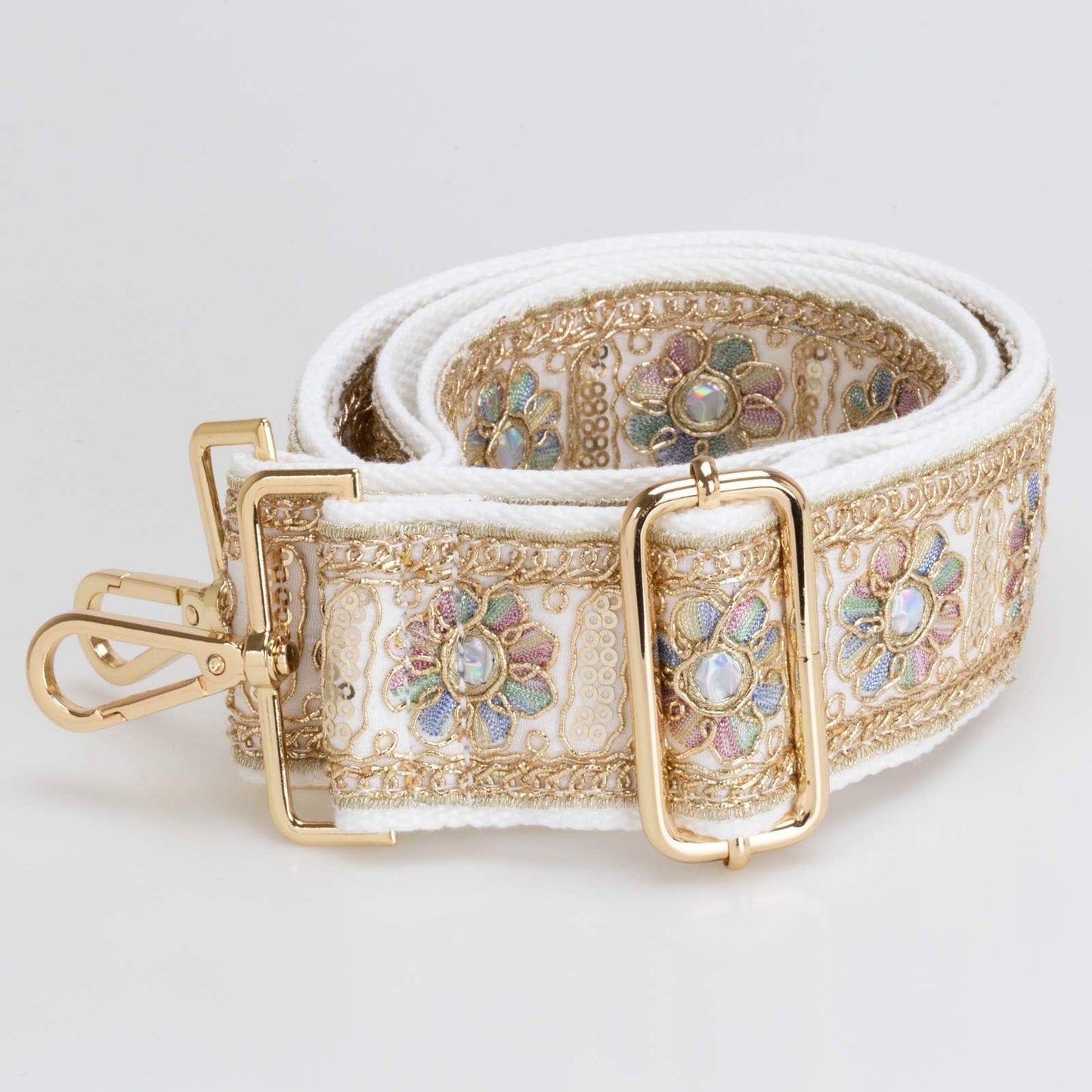 ALLZEDREAM Purse Strap Crossbody Replacement Handbag Shoulder Bag 2" Wide Adjustable Embroidered Lace Sequins (Sequin Flower)