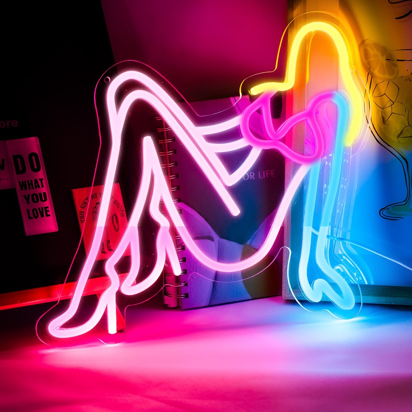 Golden Hair Beauty Neon Sign Neon Sign Led Neon Lights for Wall Decor Dimmable for Bedroom Led Sign USB Powered for Christmas Thanksgiving Birthday Party Girls Gifts