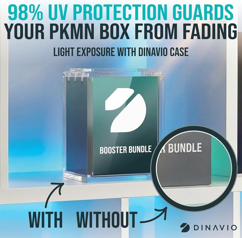 Dinavio Crafthouse | PKMN Booster Bundle Acrylic Case - Stackable Grooves, N52 Magnets, Fits Phantasmal Flames (3 Pack)