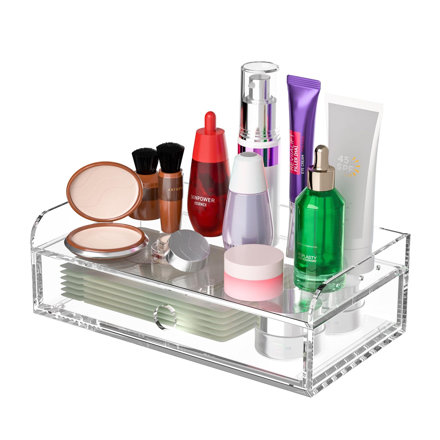 Hongtuocb Acrylic Desk Organizer 12 "x 6.7" x 4", Clear Desktop Drawer Tabletop Storage Organization for Office Home Makeup Skincare Jewelry