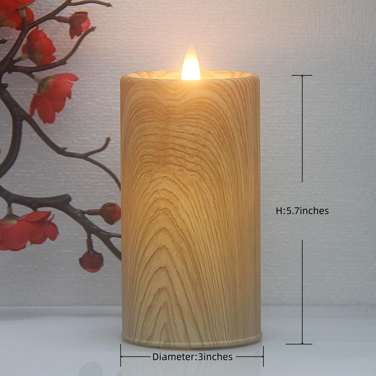 CFDECOR Flameless Candle with Timer,Battery Operated Flickering Led Candles with Remote,Realistic 3D Moving Flame Pillar Candles,Scalloped Edge,Real Wax Candles for Holiday,Home Decor (Brown)