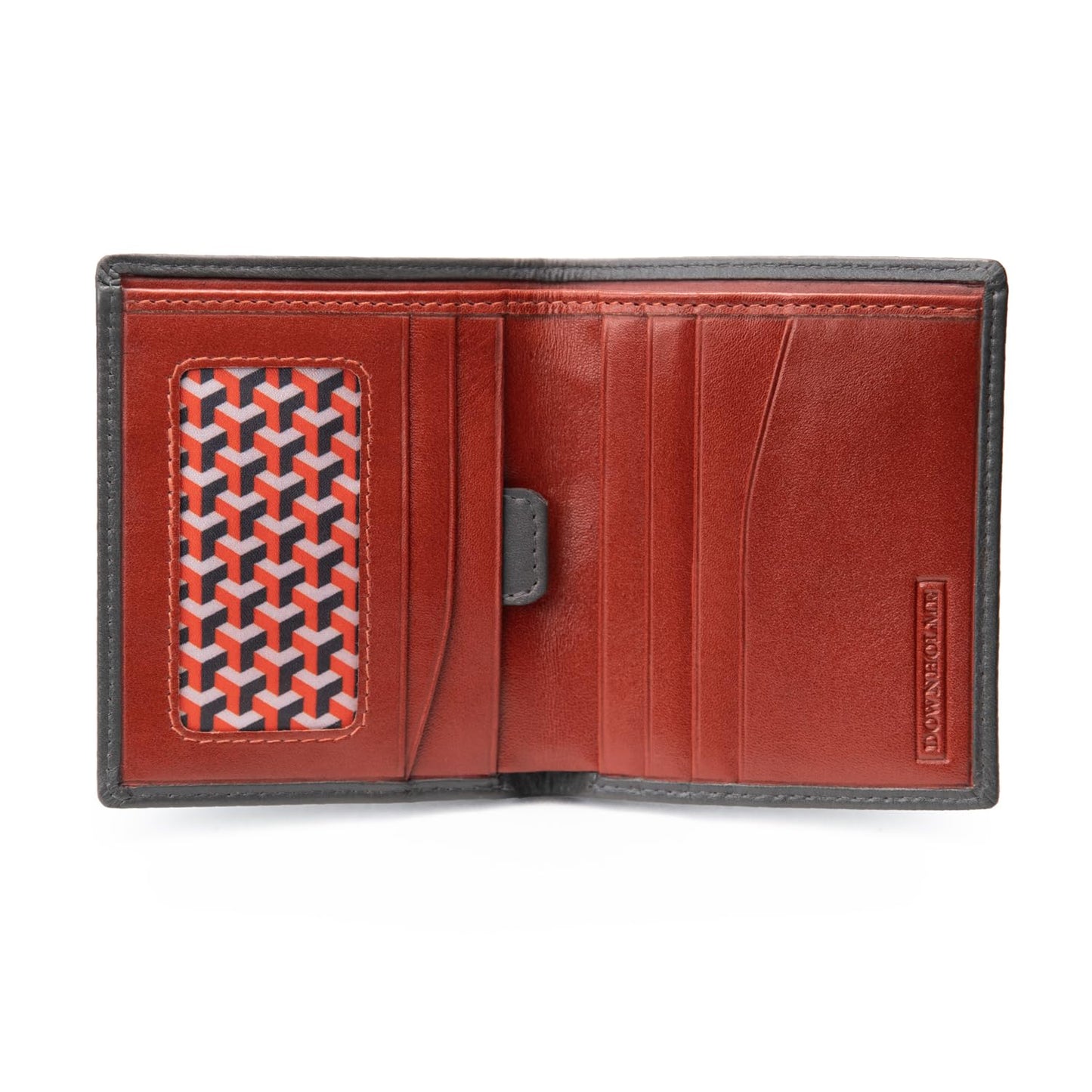 Downholme Men's Bifold Slim Silhouette Leather Wallet (Pewter Gray)