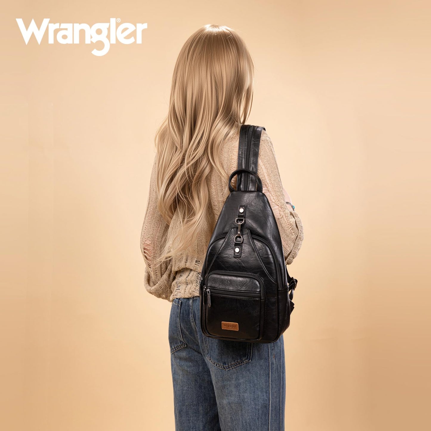 Montana West Wrangler Convertible Backpack for Women Vintage Shoulder Purses with Adjustable Sling Backpack Strap WG290-347BK