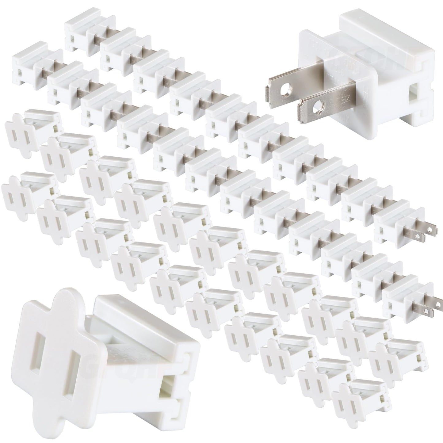 GFQHF Electric Plugs - 26PCS Male and Female Vampire Plug - SPT-1 White for Christmas Light Strings & Lamps and DIY Projects