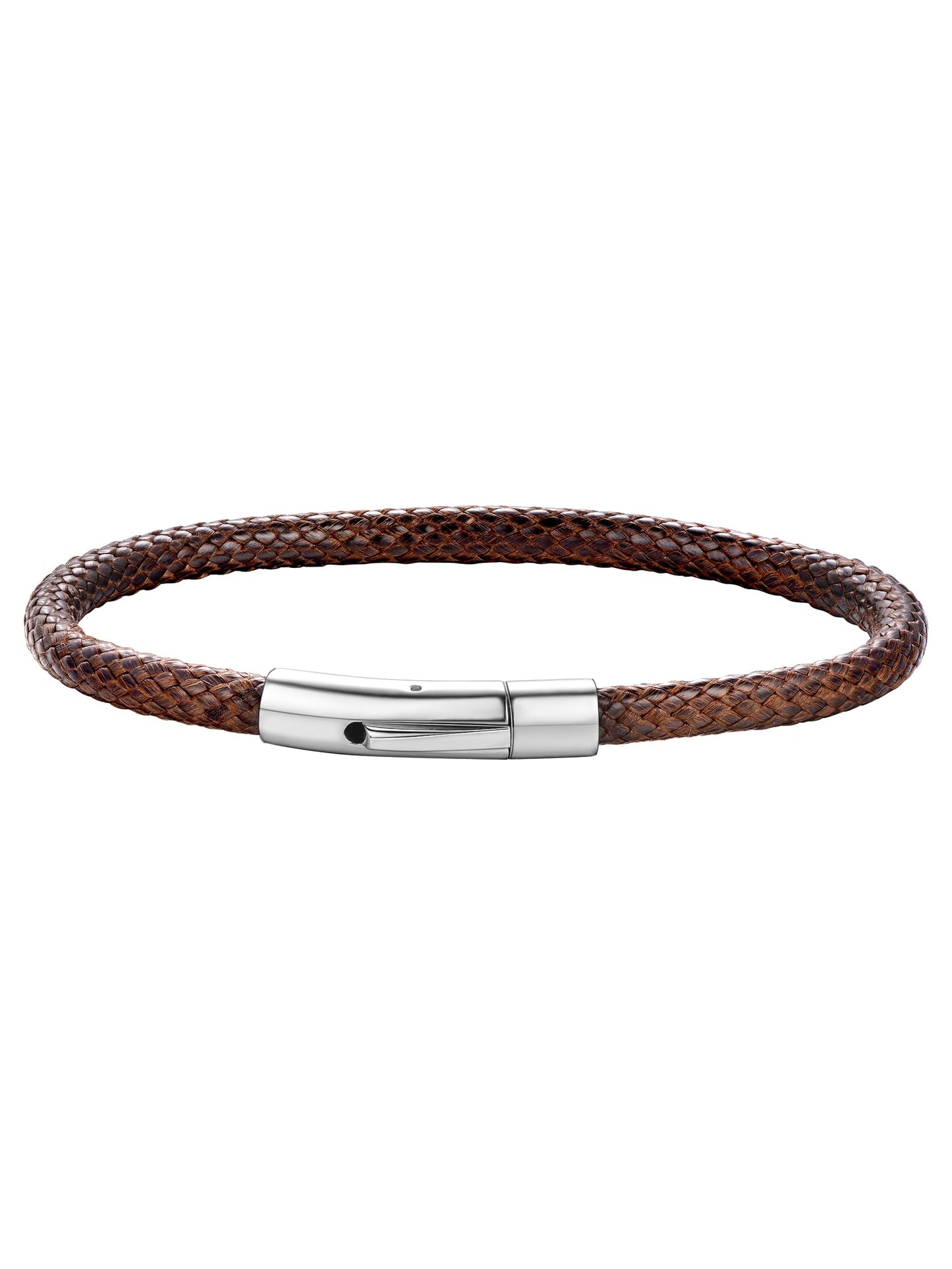 Brown Leather Bracelet for Women Waterproof Braided Wax Rope Chain Bangle 5mm 7.9 Inch Men Boyfriend Christmas Birthday