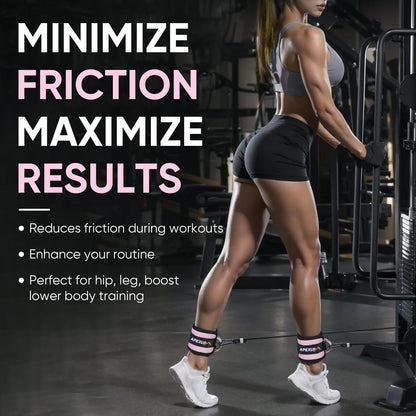 APEXUP Ankle Strap for Cable Machine, Ankle Resistance Bands, Cable Kick Back Ankle Straps for Gym, Glute Workouts, Leg Extensions, Adjustable Straps with Neoprene Padding (Single, Pastel Pink)