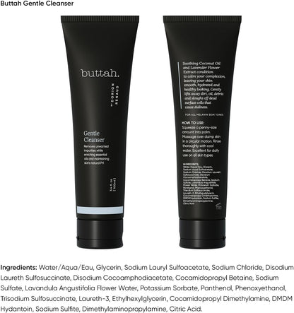 Buttah Skin by Dorion Cleanse + Vibe Brush Kit | Vibe Cleansing Face Brush | Buttah Facial Cleanser 3.4oz | 2-Speed Sonic Pulsating - Gentle Exfoliation - Water Resistant