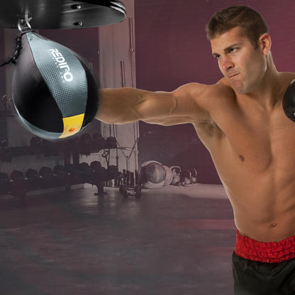 Redipo Boxing Speed Bag - PU Leather Speed Punching Bag for Boxing, MMA Training Speed Ball Reflex Ball Boxing Equipment, Punching Bag Workout Kicking Training Home Gym Exercise Speed Ball (Grey)