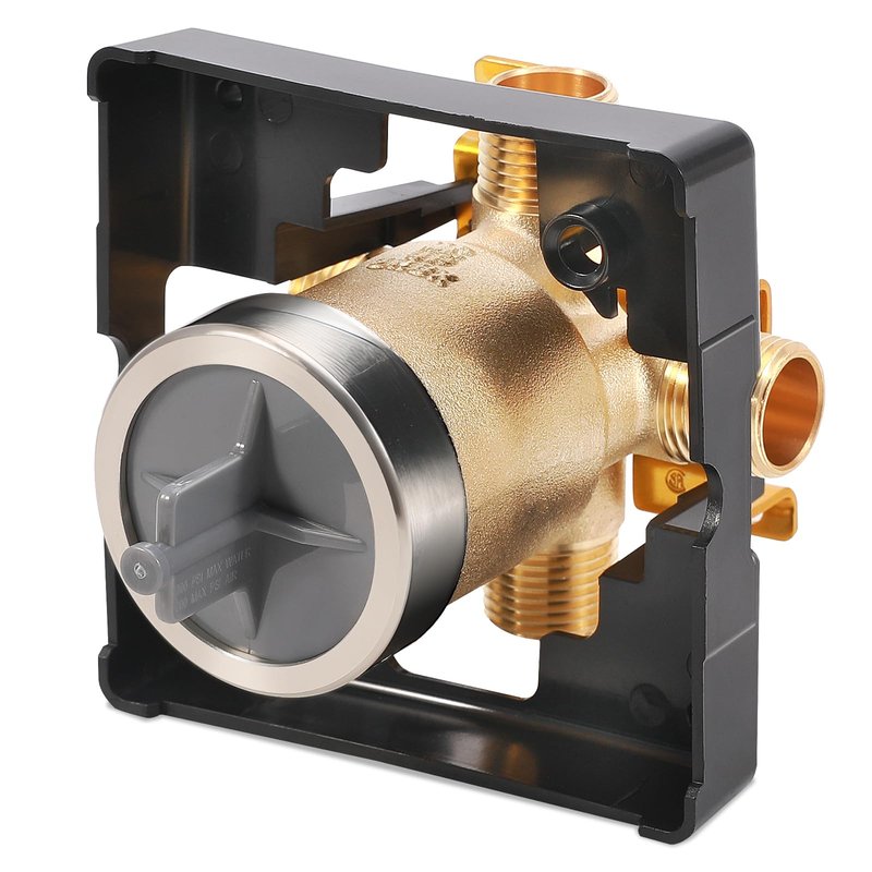 R10000-UNBX MultiChoice Universal Shower Valve Body, Rough-in Tub and Shower Valve Compatible with Delta 13/14, 17, 17T Series Trim Kits, 1/2-Inch Universal Inlets for PEX, Copper, CPVC