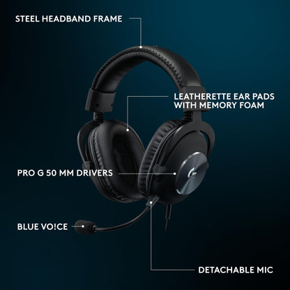 Logitech G Pro X SE Wired Gaming Headset with Microphone: Detachable Microphone, DTS Headphone:X 7.1, for PC, Xbox One, Xbox Series X|S, PS5, PS4, Includes USB DAC - Black