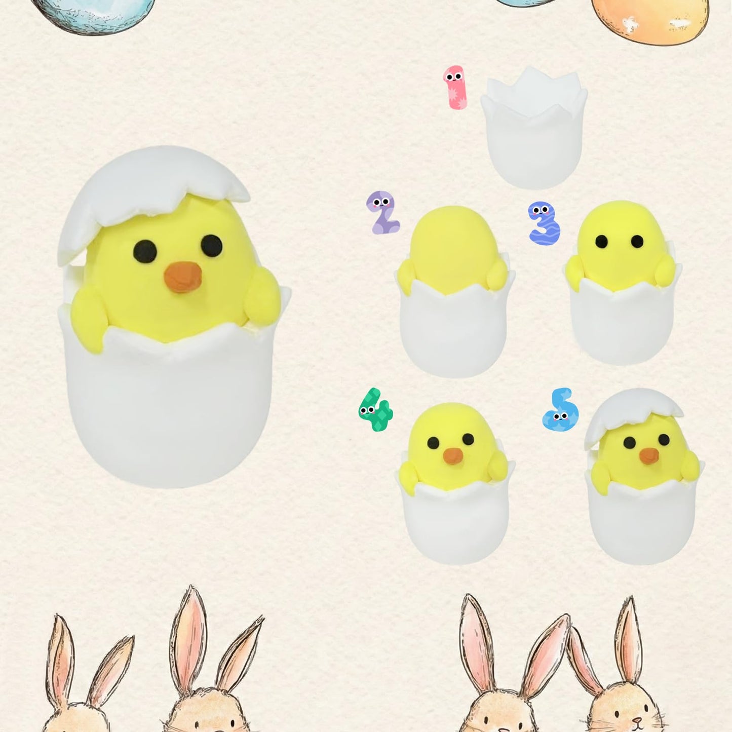 LAHAND Easter Air Dry Clay Kits for Kids,DIY Model Magic Clays,Jesus，Bunny，Eggs Craft DIY kit, This Clay Sets Can be Used as Easter Basket Stuffing or Classroom Party Favors