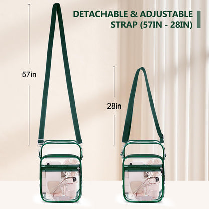 Blvornl Clear Crossbody Bag with Adjustable Shoulder Strap, Stadium Approved PVC Purse Bag, Messenger Bag