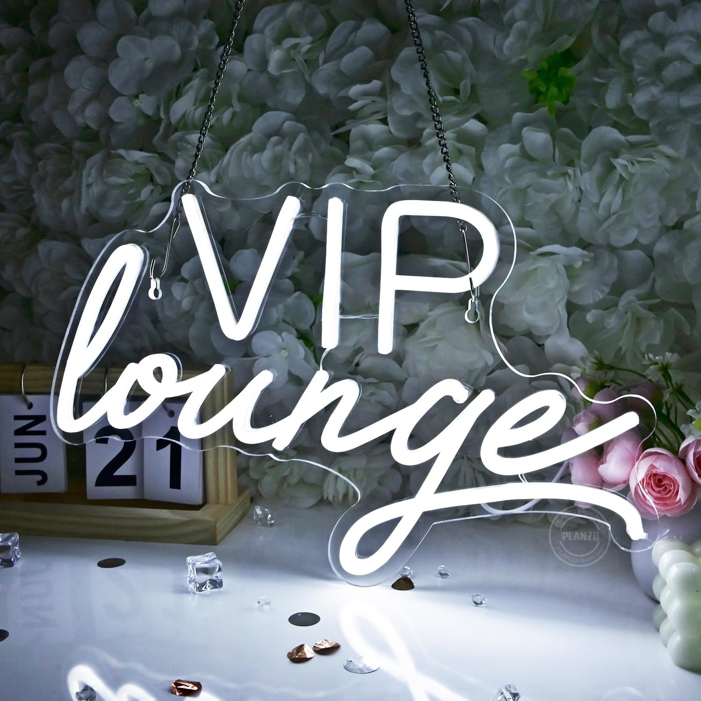 Planzo VIP Lounge Led Neon Light Sign USB Office Hotel Pub Cafe Store Shop Wedding Birthday Party Beauty Salon Airport Railway Station Bistro Nightclubs Wall Sign Decor USB 15.75"X9.65"