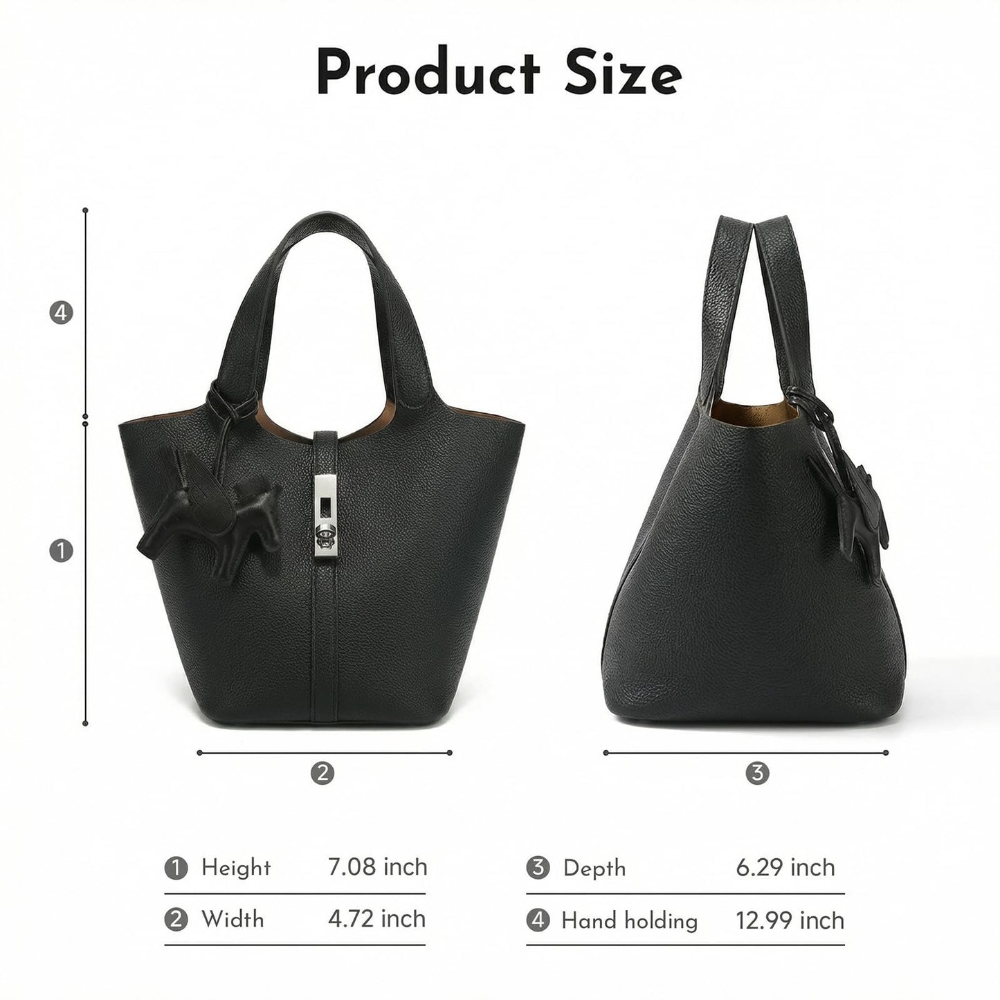 Kadynow Tote Bag for Women Vegan Leather Bucket Purse for Women Crocodile Pattern Top Handle Handbag Shoulder Bag with Detachable Small Purse New Black