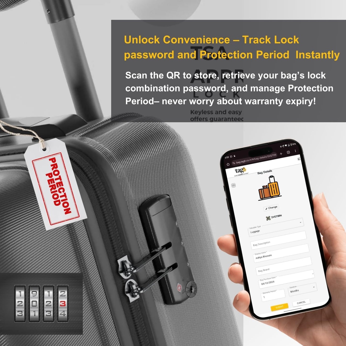 [Pack 2] tag8 New York City Smart Luggage tag |Trendy Luggage tag ID Identification, Fashionable Digital Name tag | Airline Compliant, SITA World Tracer Code Enabled | Gift idea