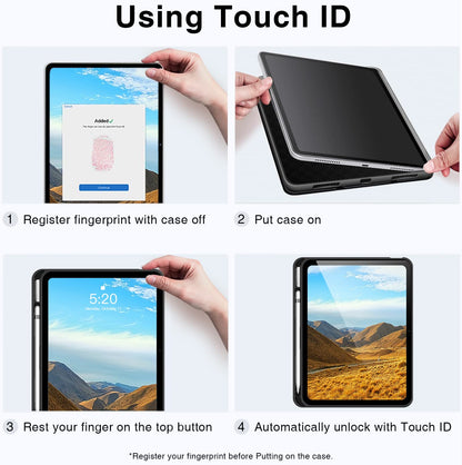 Antbox Case for iPad (A16) 11th Generation 11'' 2025/iPad 10th Generation 10.9'' 2022 with Built-in Pencil Holder Auto Sleep/Wake Function PU Leather Smart Cover (Black)