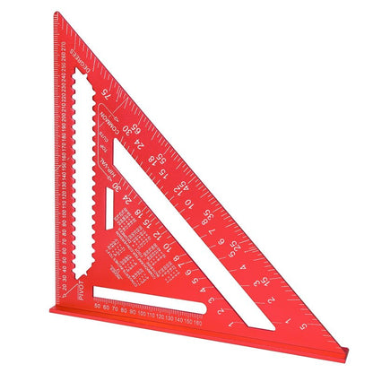 Wakuka Carpenter Square,12 Inch Aluminum Alloy Rafter Square, Metric Scale Angle Drawing Carpenter Measuring Layout Tool, 0-90° Protractor Cast Triangle Ruler Protractor for Woodworking Carpentry
