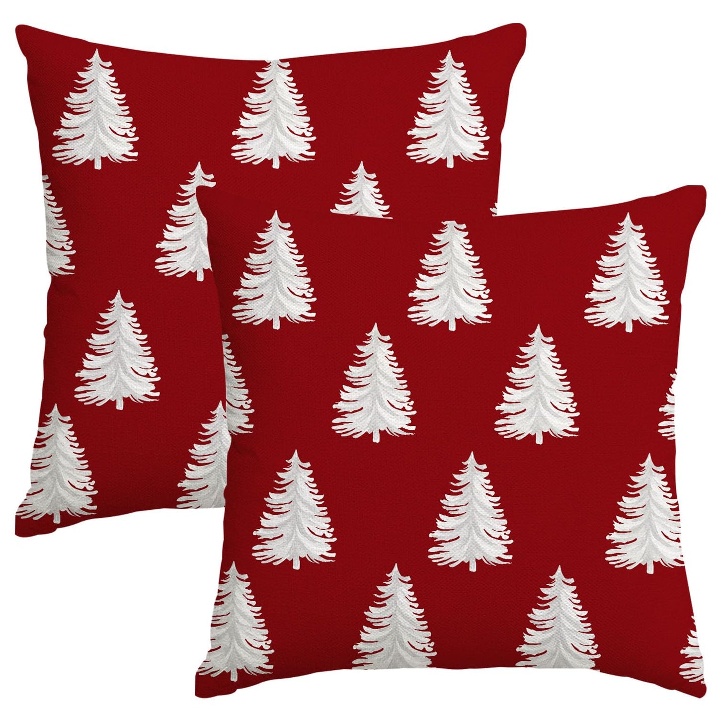 Artmag Christmas Pillow Covers 24x24 Inch Set of 2 Decorative Xmas Tree Red Throw Pillow Covers for Winter Holiday Decoration Coach Sofa Living Room