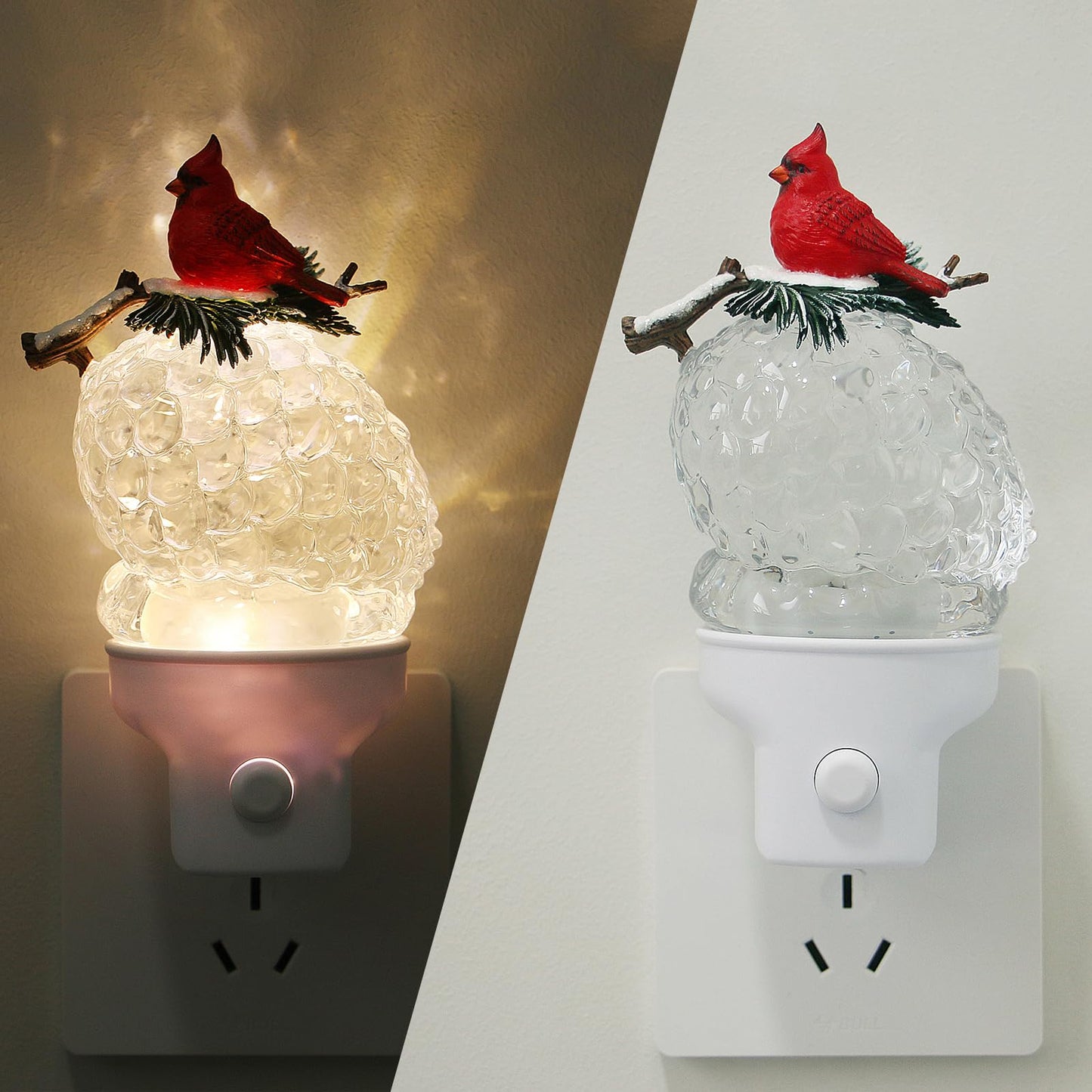 Yuxelulmai Christmas Night Light Plug into Wall Swirling Glitter USB Portable Christmas Decorative Night Light Decoration for Kids Adults Bedroom Kitchen Living Room Holiday Decor (Pinecone)