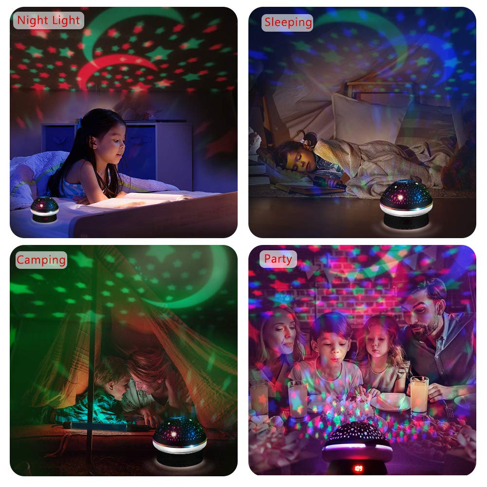 Timer Star Light Projector with Remote Control,Rotation and 16 Colors Projection Lamp and Sleep Light,Christmas Easter Birthday Gifts for Kids, Boys Girls Gifts