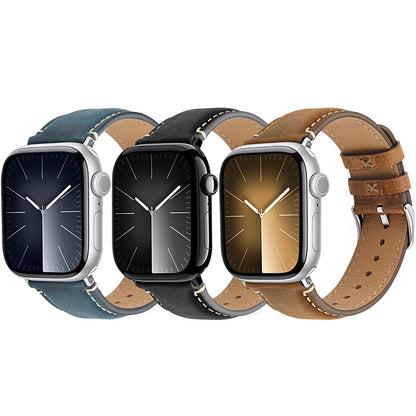 Wristitani 3 Pack Leather Bands Compatible With Apple Watch Bands 44mm 45mm 46mm 49mm 40mm 41mm 42mm for Men,Genuine Leather Replacement Straps for iWatch Ultra3/2/1 SE3/2/1 Series 11/10/9/8/7/6/5/4