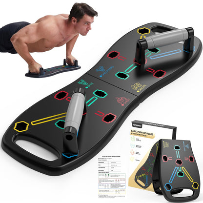 HOTWAVE Push Up Board, Portable Pushup Board for Men, Foldable Push-up Board, Multifunctional Push Up Board-20 in 1 at Home Gym, Pushup Handles for Chest Muscle Exercise Strength Training Equipment