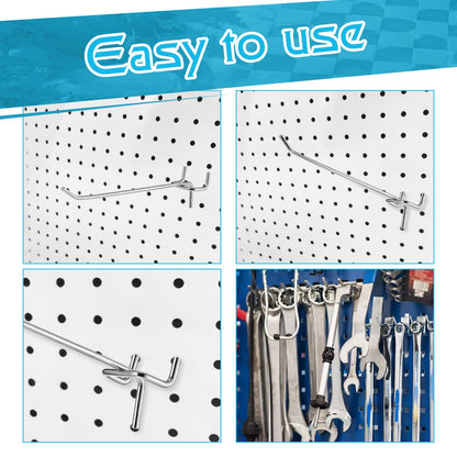 IANFAN 100 Pack 6 Inch Pegboard Hooks, Metal Shelving Hooks Organizer, L-Shape Design, Rust Resistant, for Garage Tools Storage