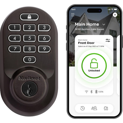 Kwikset Halo Wi-Fi Smart Lock, Keyless Entry Door Deadbolt, Geofence Auto-Unlock, Grade AAA Certified, No Hub Easy Install, Satin Nickel Lifetime Finish Warranty, Backlit Keypad