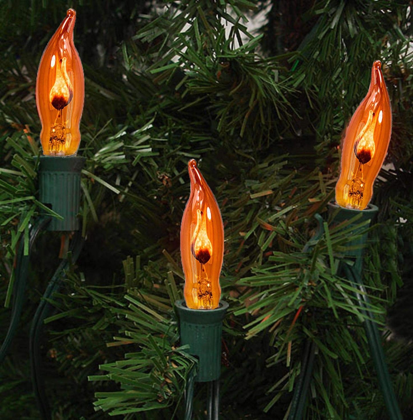 12 Pack Orange Halloween Flickering Flame Light Bulbs, E12 Candelabra Base, 1W, C18 Flicker Flame Night Light Replacement Bulbs for Candles Outdoor Christmas String Lights Chandeliers Sconces Decor