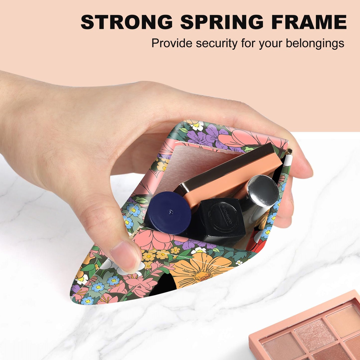 2Pcs PU Leather Small Squeeze Coin Purse Pouch Mini coin Bag Unique And Cute Wallet Cosmetic Bags Change Bag For Women Girls Men Flower And Cat