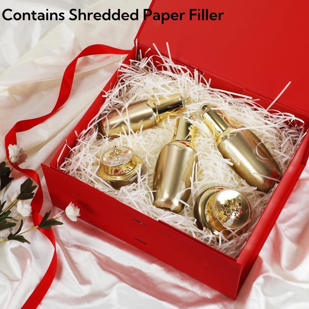 GoooodGift Large Gift Box Red 1 Pack 13.5x11x5.3 inch Luxury Gift Box for Presents with Magnetic Closure Lid Collapsible,Birthday,Christmas,Wedding,Contains Shredded Paper Filler