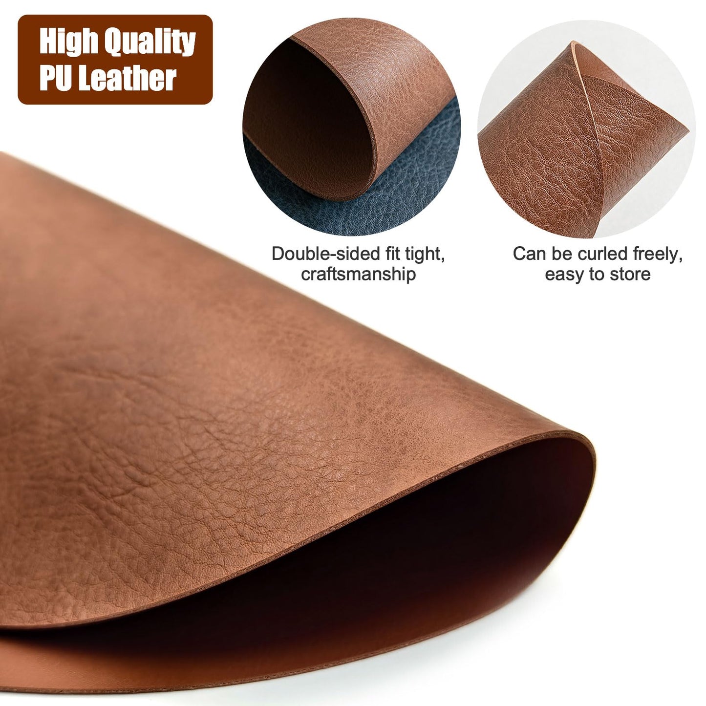 Gihunk PU Leather Placemats Set of 6,15 Inches Round placemats, Table Placemats and Easy to Wipe Off for Dining Table, Kitchen, Party Decoration