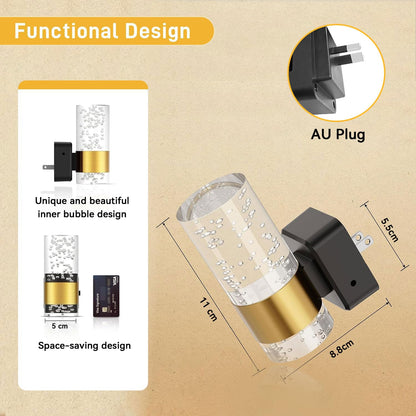Night Light Plug in, 2 Packs LED Night Light with Auto Dusk to Dawn Sensor, 3000K Soft White, 0-100 LM Dimmable Kids Night Lights for Bedroom, Bathroom, Kitchen, Hallway, Stair, with AU Plug