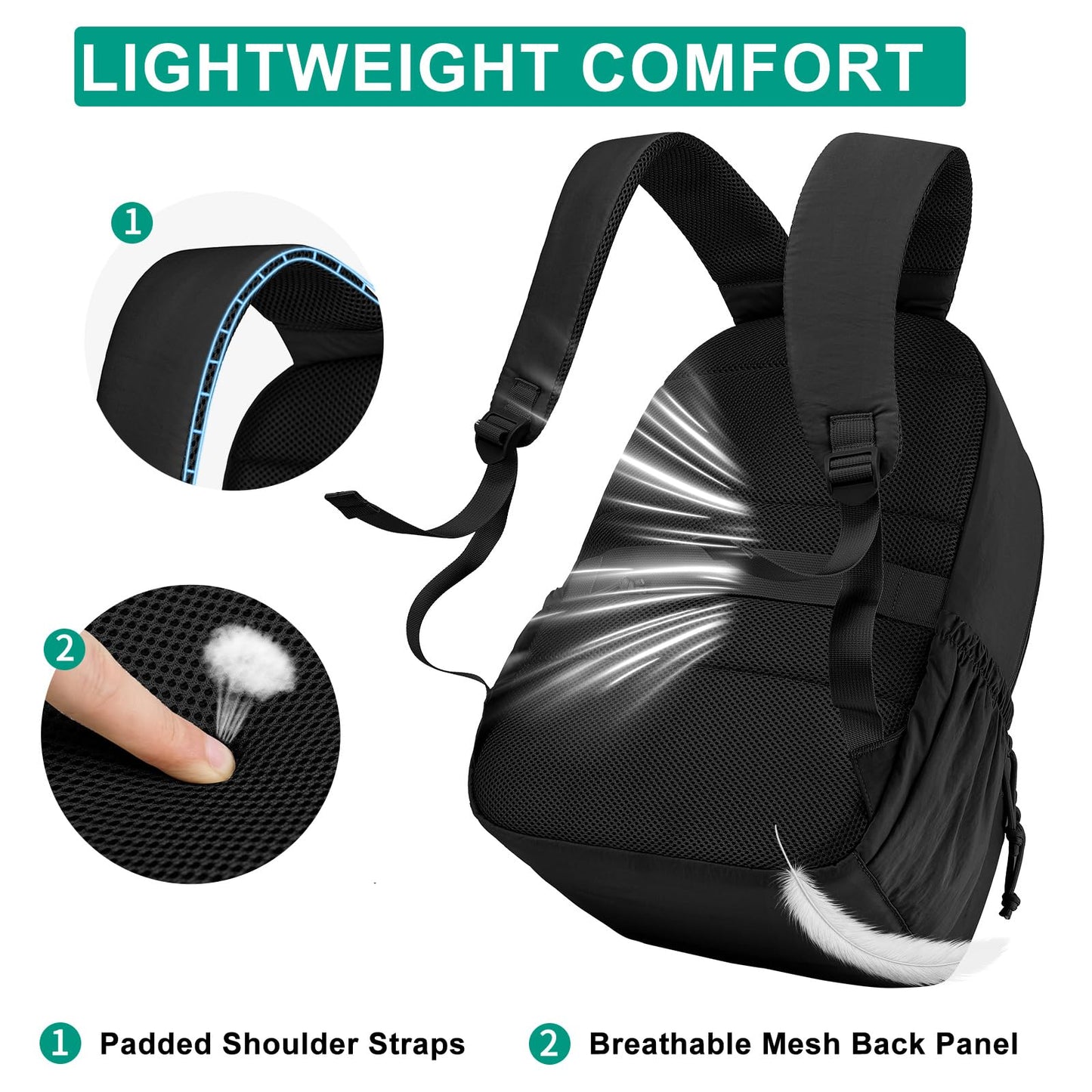 LIVUWERK Travel Laptop Backpack for Women Bookbag: Quilted 15.6 Inch College Back Pack Lightweight Casual Bag Water Resistant Daypack for Students Girls Business Computer Back Pack for Work Black