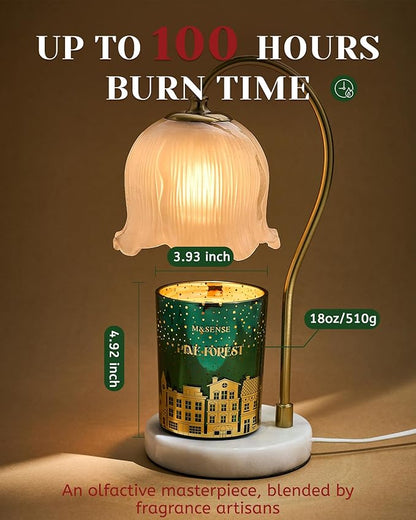 M&SENSE Pine Forest Christmas Candles, Large Winter Scented Soy Candles, Cracking Wooden Wick 18oz 100 Hours Long Lasting Clean Burn, Luxury Holiday Gifts for Relaxation, Stress Relief