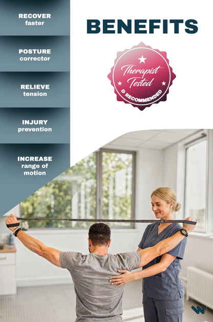 WALUE™ Posture Correction & Shoulder Exerciser – Non-Elastic Stretch Strap for Exercise, Yoga, Flexibility & Physical Therapy