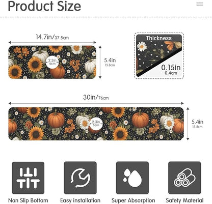 Kitchen Sink Splash Guard 2 PCS 14.7 Inch Sink Faucet Mat Splash Guard