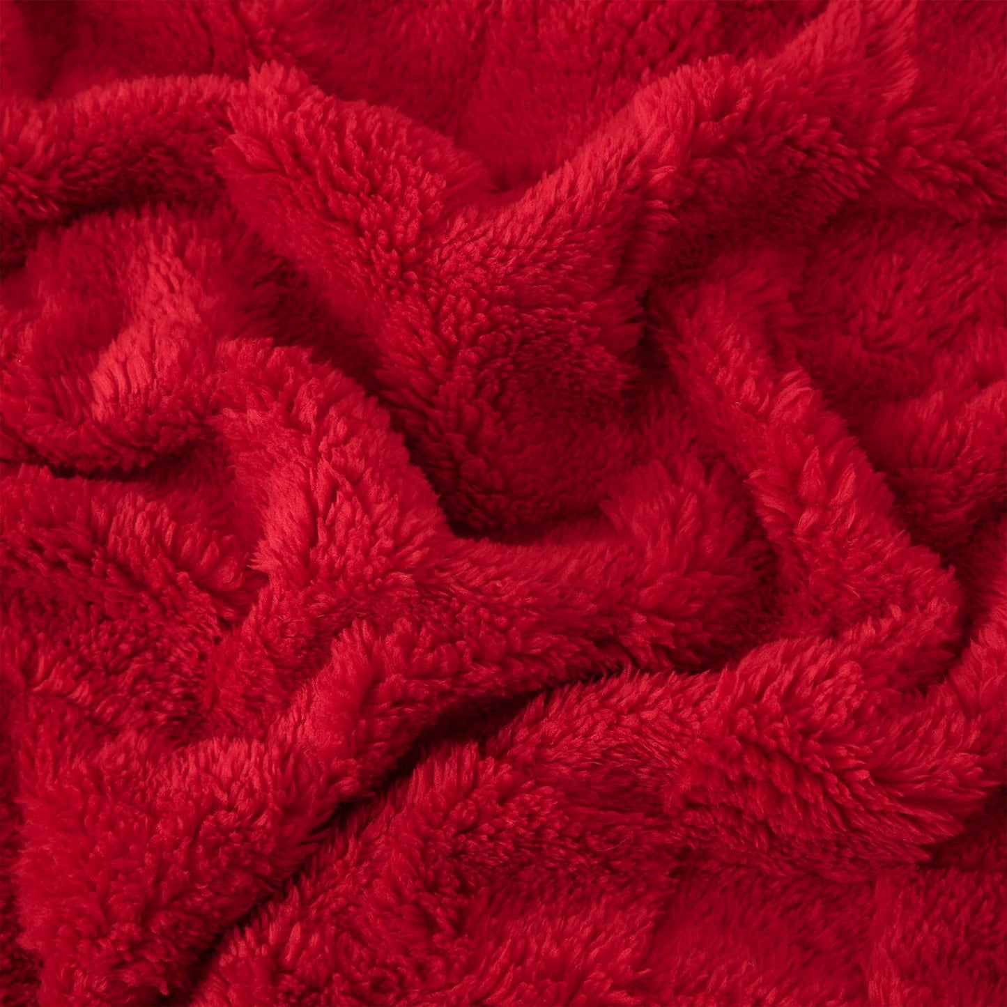 Linecooo Red Fleece Throw Blanket 50”×60”Checkered Design for Couch Sofa